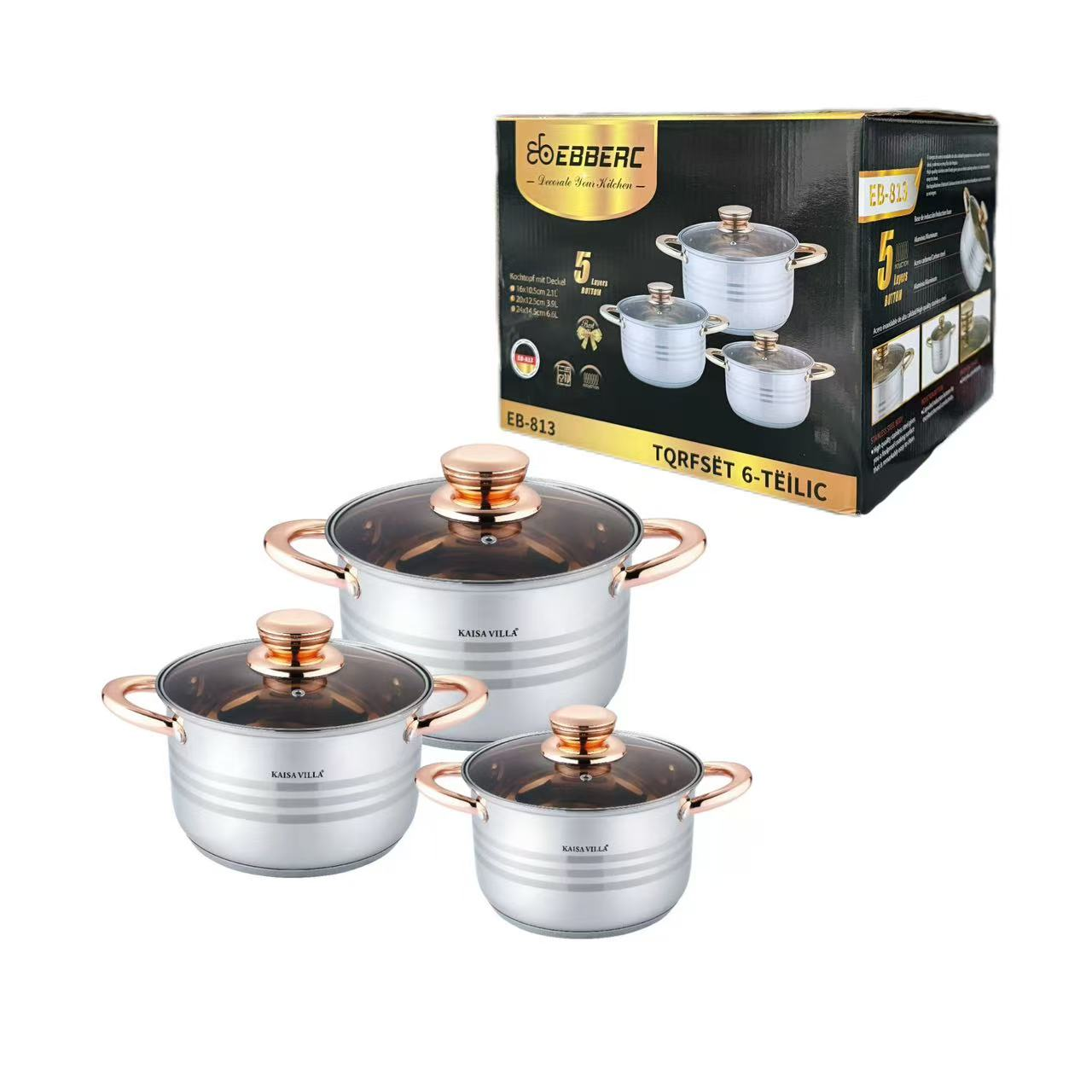 3-piece stainless steel pot set (EB)