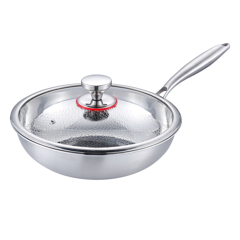 Three-layer steel frying pan