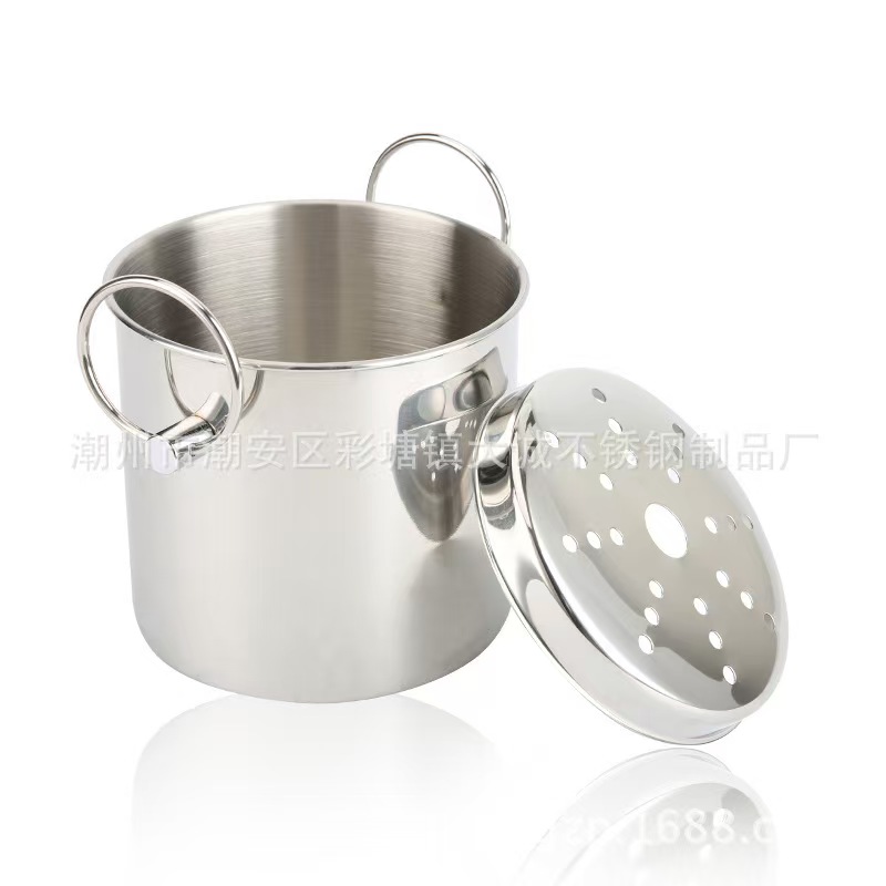Single-wall stainless steel ice buckets