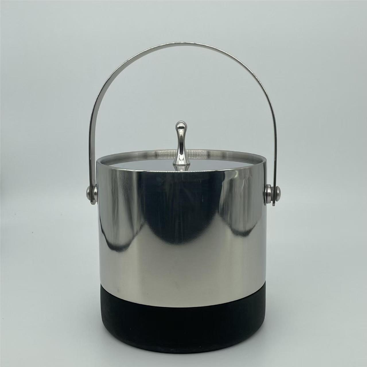 Double-wall stainless steel ice bucket