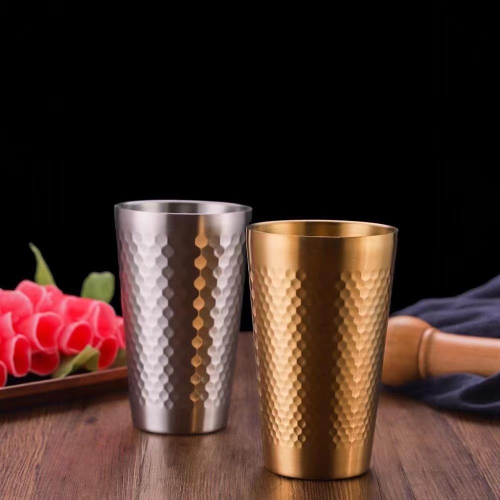 Honeycomb pattern stainless steel water cup
