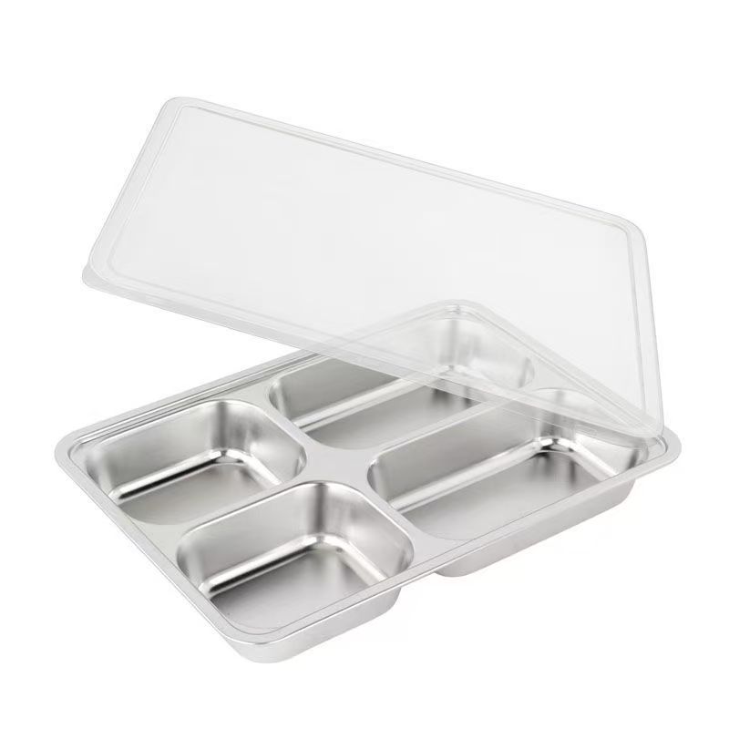 4 Compartment Stainless Steel Fast Food Tray