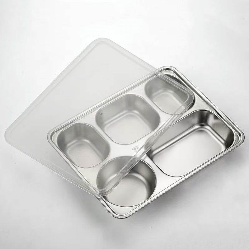 5 Compartment Stainless Steel Food Tray