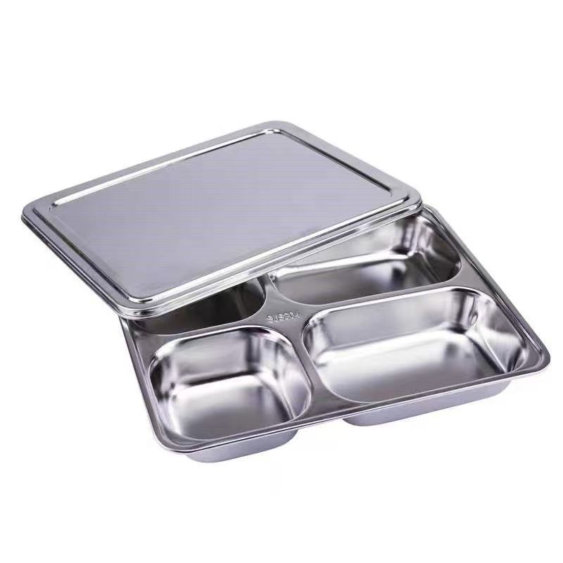 4 Compartment Stainless Steel Fast Food Tray