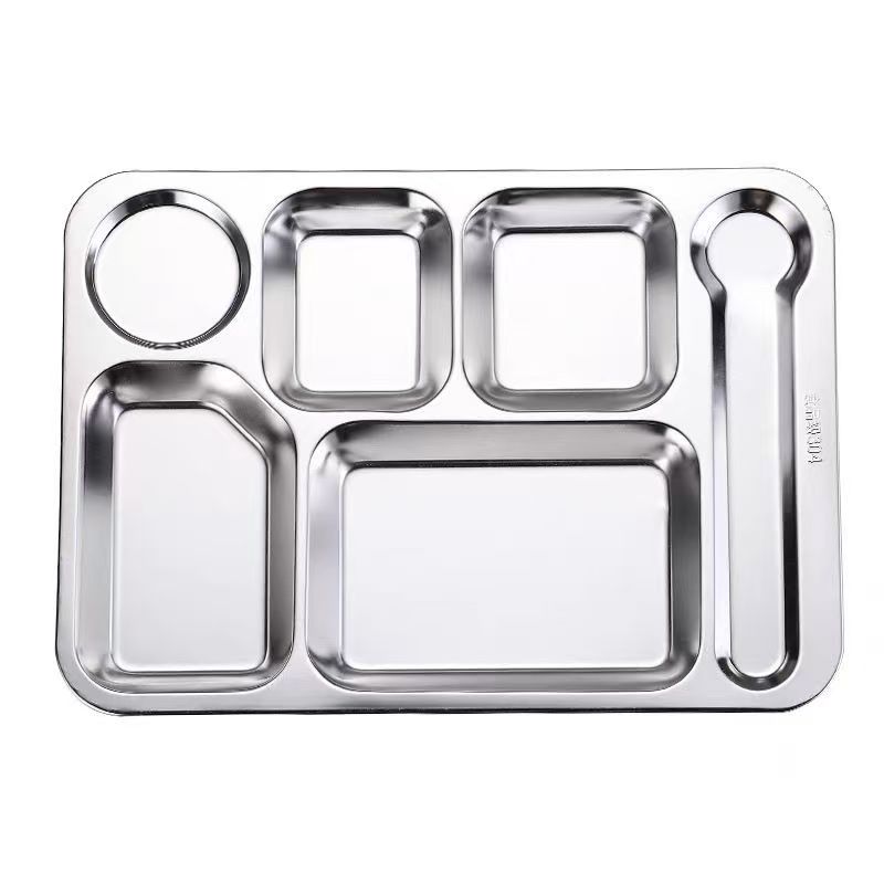 Chinese-style large 6-compartment food tray