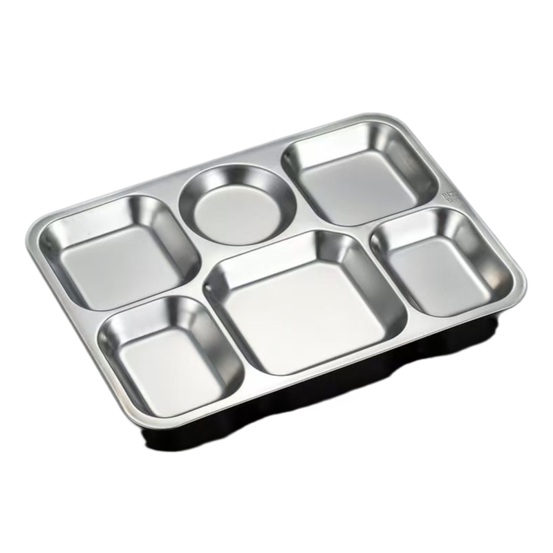 Chinese-style large 6-compartment dinner tray