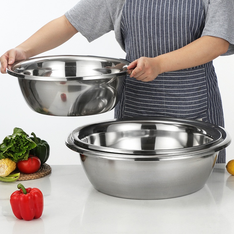 Large stainless steel basin