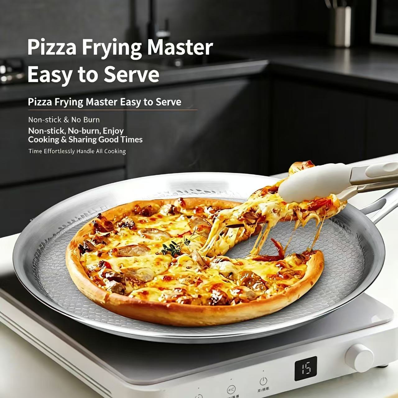 Tri-ply steel skillet